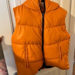 Fashion Nova Bold Orange Puffer Vest